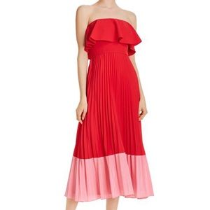 Aidan Matrox Colorblock Strapless Dress